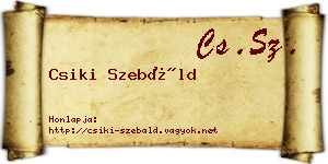 Csiki Szebáld névjegykártya